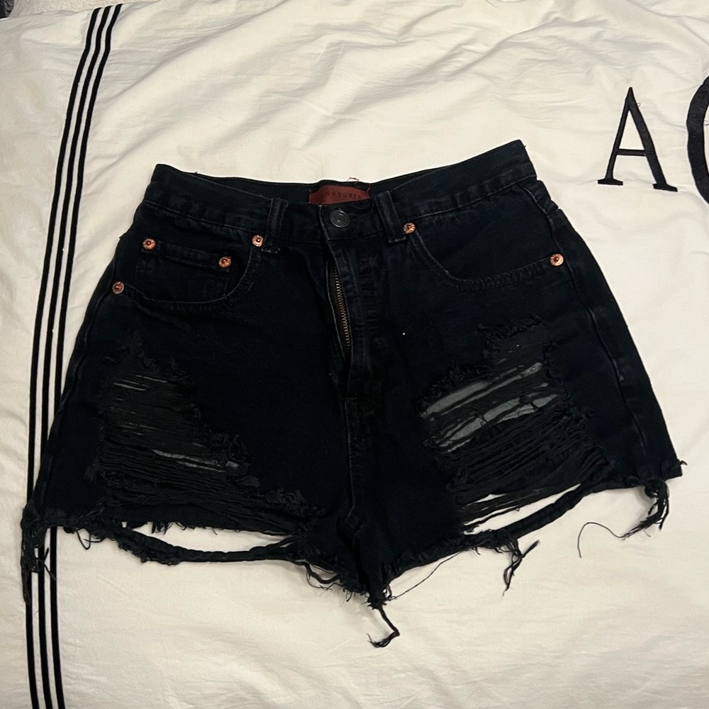 Signature Black Denim Jean Shorts